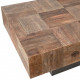 Patchwork Elm Wood Rectangle Black Metal Base Coffee Table
